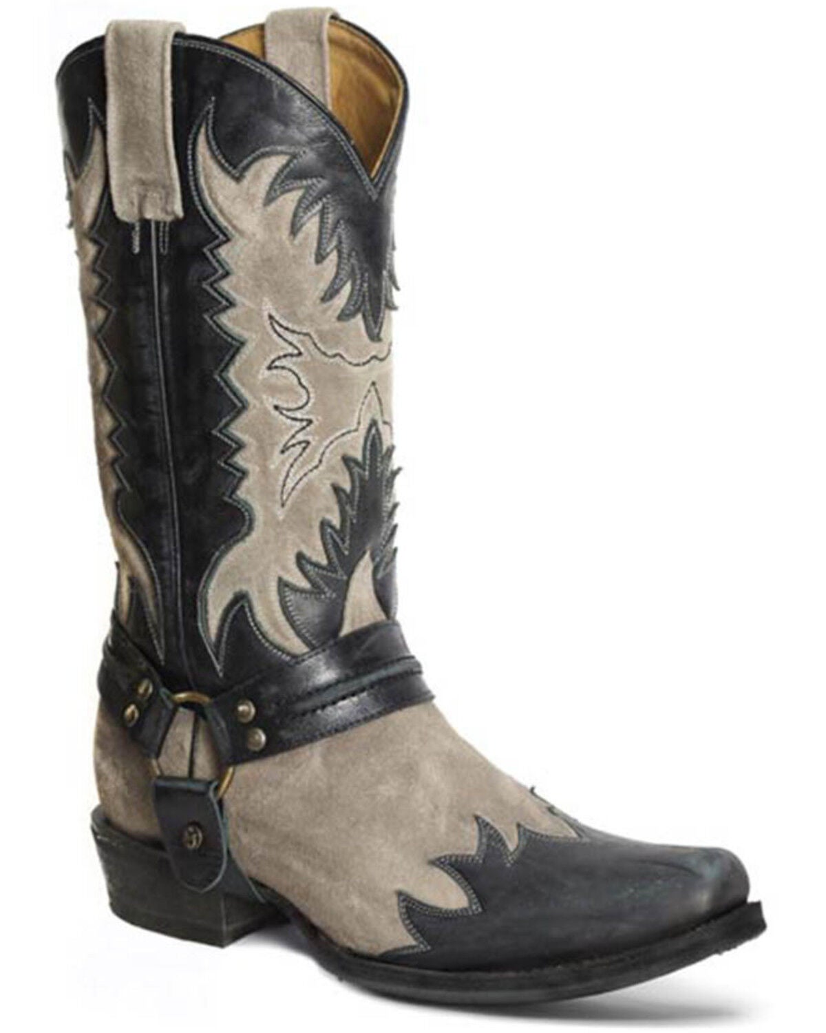 Stetson Men's Outlaw Rockstar Western Boots - Snip Toe, Grey, hi-res
