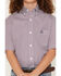 Image #3 - Panhandle Slim Men's Geo Print Short Sleeve Button-Down Stretch Western Shirt, Red, hi-res