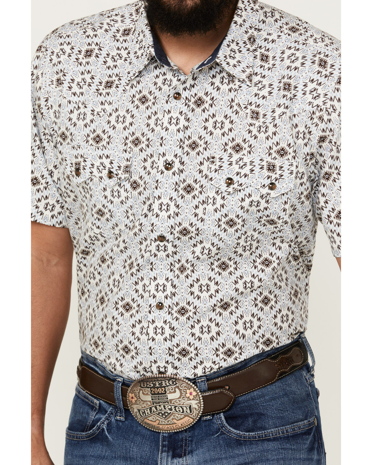 Image #3 - Cody James Men's High Plains Southwestern Print Short Sleeve Snap Western Shirt, , hi-res