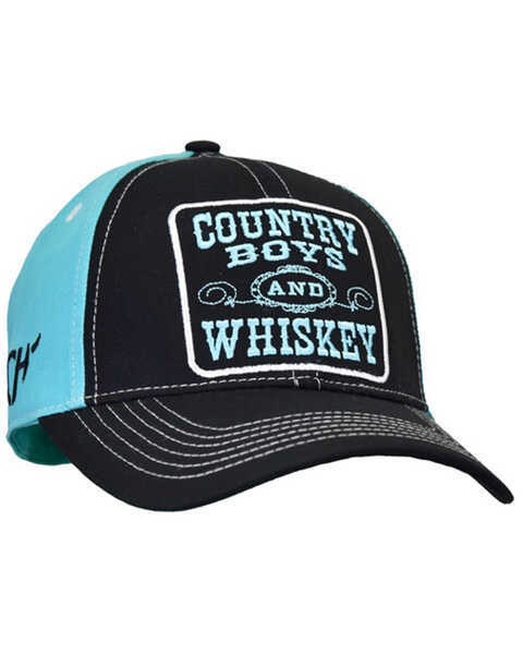 Cowgirl Hardware Women's Country Boys and Whiskey Ball Cap , Turquoise, hi-res