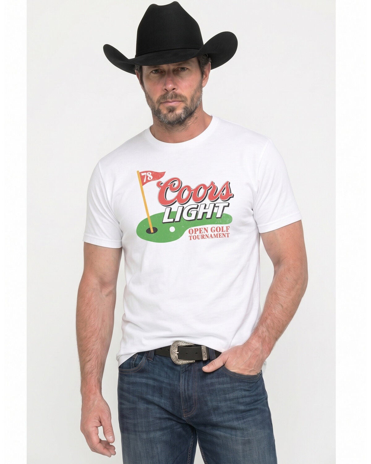 Coors Men's Golf Open Short Sleeve Graphic T-Shirt, White, hi-res