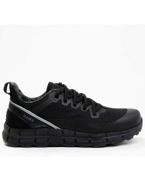 Image #2 - Hawx Men's Lace-Up Athletic Work Shoes - Composite Toe, Black, hi-res