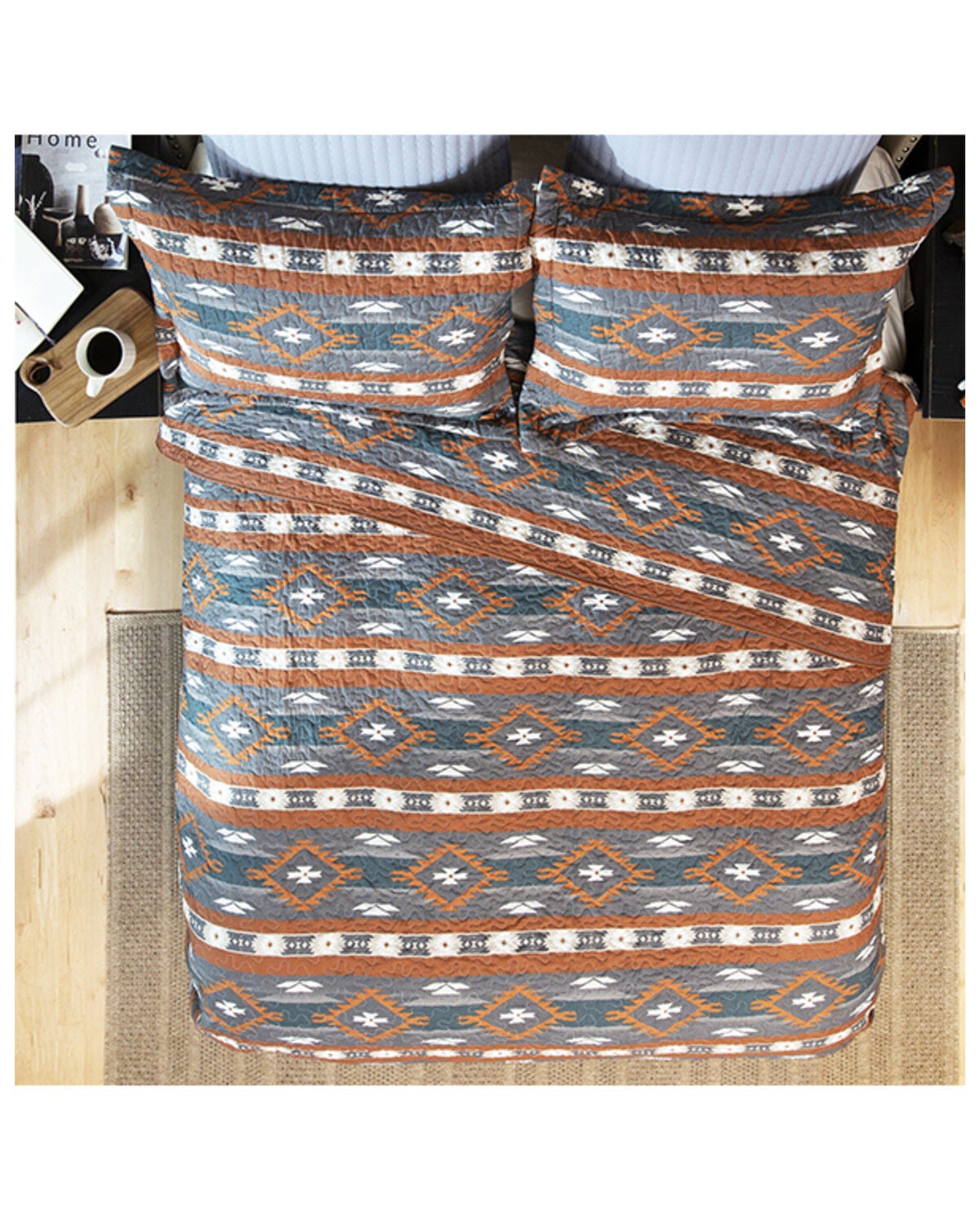 Image #2 - Carstens Home Wrangler Checotah Queen Quilt Set - 3 Piece, Multi, hi-res