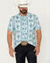Image #1 - Panhandle Men's Southwestern Print Short Sleeve Performance Polo Shirt, , hi-res