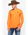 Image #1 - Wrangler Men's Riggs Crew Performance Long Sleeve T-Shirt, Bright Orange, hi-res