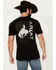 Image #1 - Ariat Men's Boot Barn Exclusive Bronco Flag Short Sleeve Graphic T-Shirt, Black, hi-res