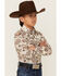 Image #2 - Cowboy Hardware Boys' Peacock Paisley Print Long Sleeve Snap Western Shirt, Brown, hi-res