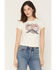 Image #1 - Shyanne Women's Roped My Heart Short Sleeve Graphic Baby Tee, Cream, hi-res