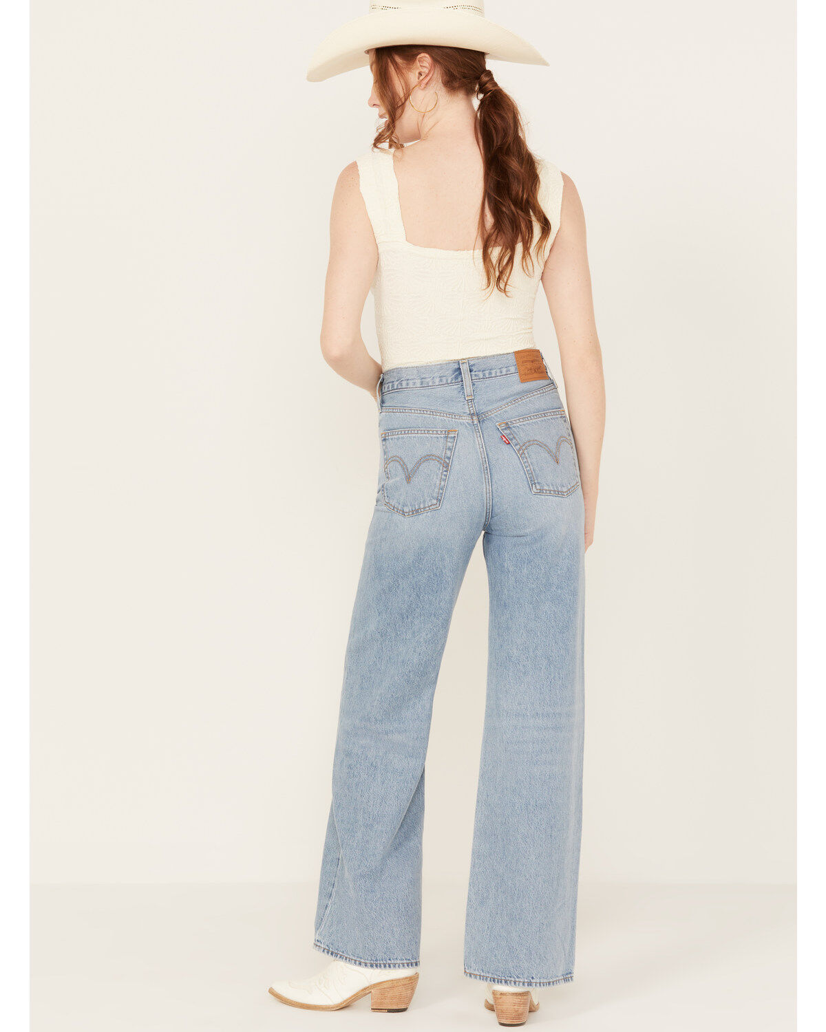 Image #3 - Levi's Premium Women's Light Wash High Rise Far and Wide Ribcage Wide Leg Jeans, Light Wash, hi-res