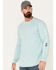 Image #1 - Cody James Men's FR Logo Long Sleeve Stretch Work T-Shirt, Aqua, hi-res