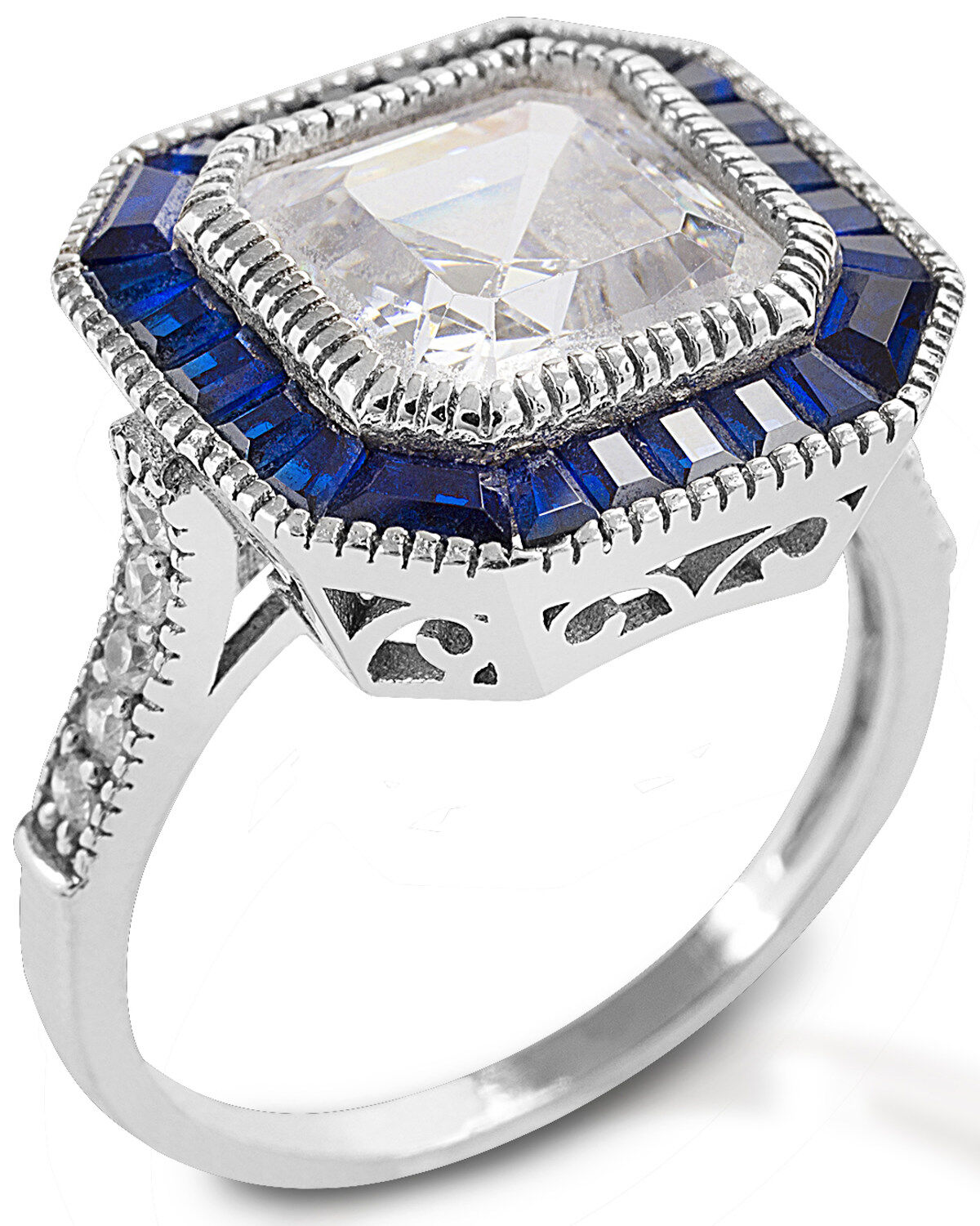 Image #1 - Kelly Herd Women's Large Asscher Cut Blue Spinel Ring, , hi-res