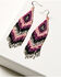 Image #1 - Idyllwind Women's Beaded Pink & Black Pavilion Earrings, Fuchsia, hi-res