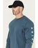 Image #3 - Ariat Men's FR Hard Head Long Sleeve Pocket Work Shirt, Blue, hi-res