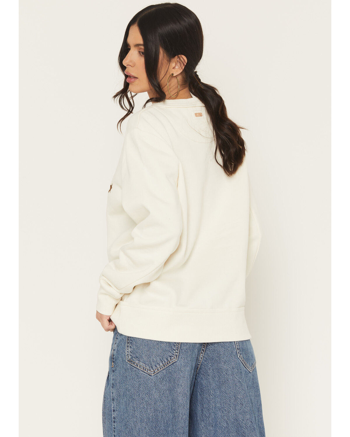 Image #4 - Hooey Women's Punchy Embroidered Crewneck Sweatshirt, Cream, hi-res