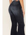 Image #4 - Shyanne Women's Dark Wash Mr Super Flare Destructed Fray Jeans, , hi-res