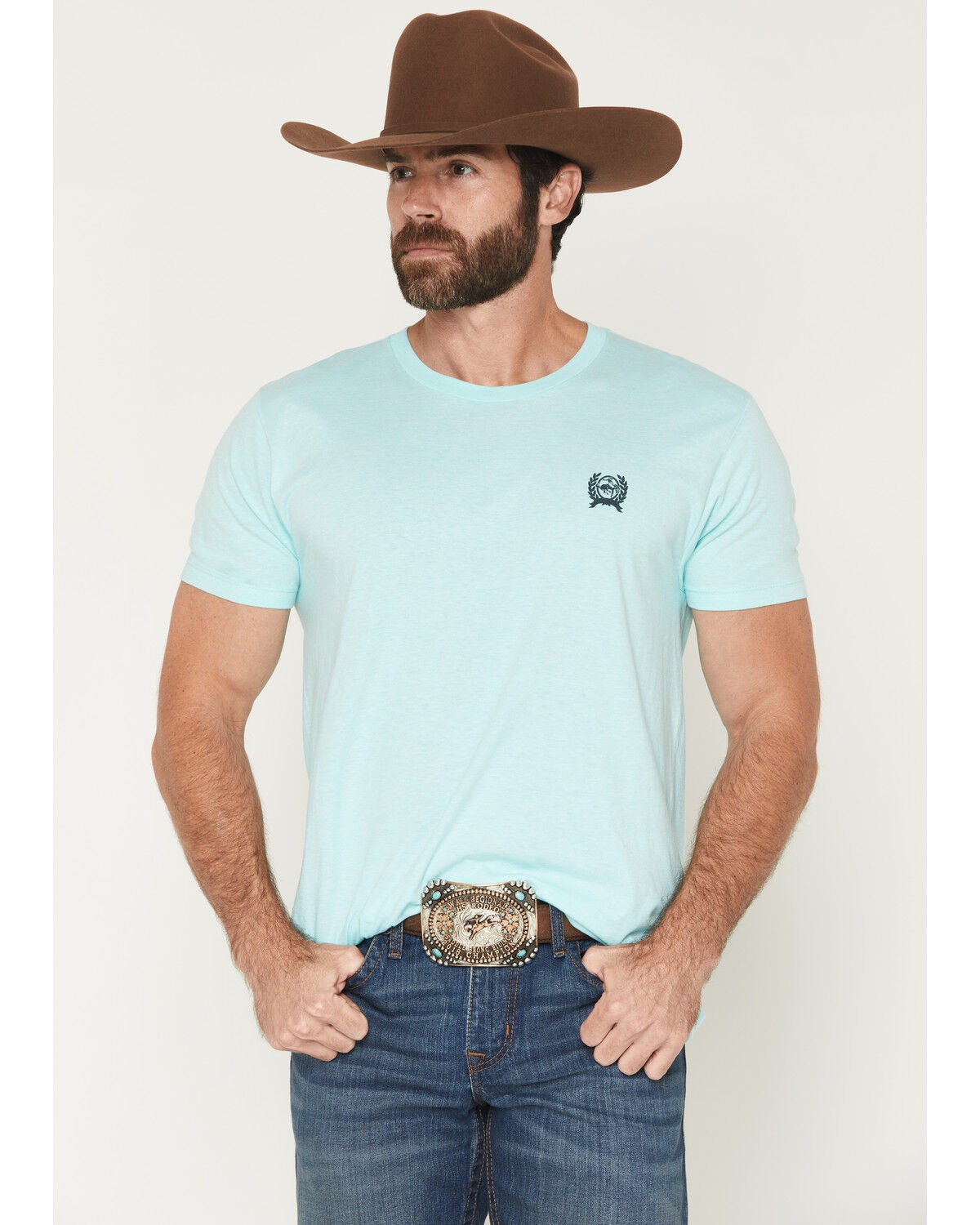Image #2 - Cinch Men's America's Finest Farmers Short Sleeve Graphic T-Shirt, Blue, hi-res