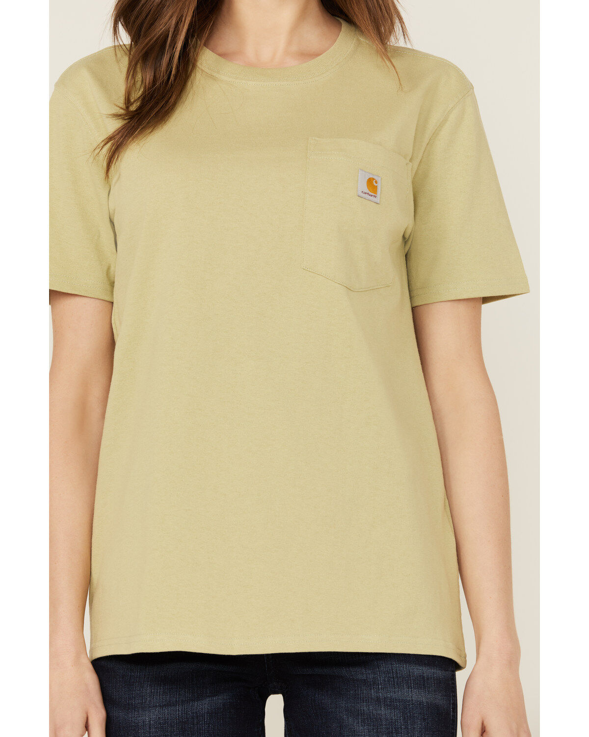Image #3 - Carhartt Women's Loose Fit Heavyweight Short Sleeve Pocket Tee, Sand, hi-res