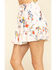 Image #4 - Miss Me Women's Cream Floral Tiered Ruffle Mini Skirt , , hi-res
