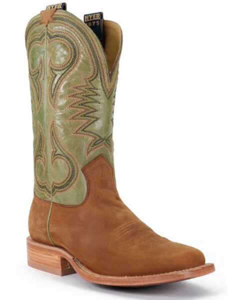 Hyer Men's Codell Western Boots - Broad Square Toe , Brown, hi-res