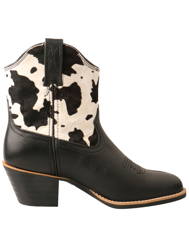 Twisted X Women S Black Cowhide Western Booties Round Toe Boot