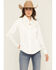 Image #1 - Wrangler X Lainey Wilson Women's Satin Star Embroidered Long Sleeve Snap Western Shirt, White, hi-res
