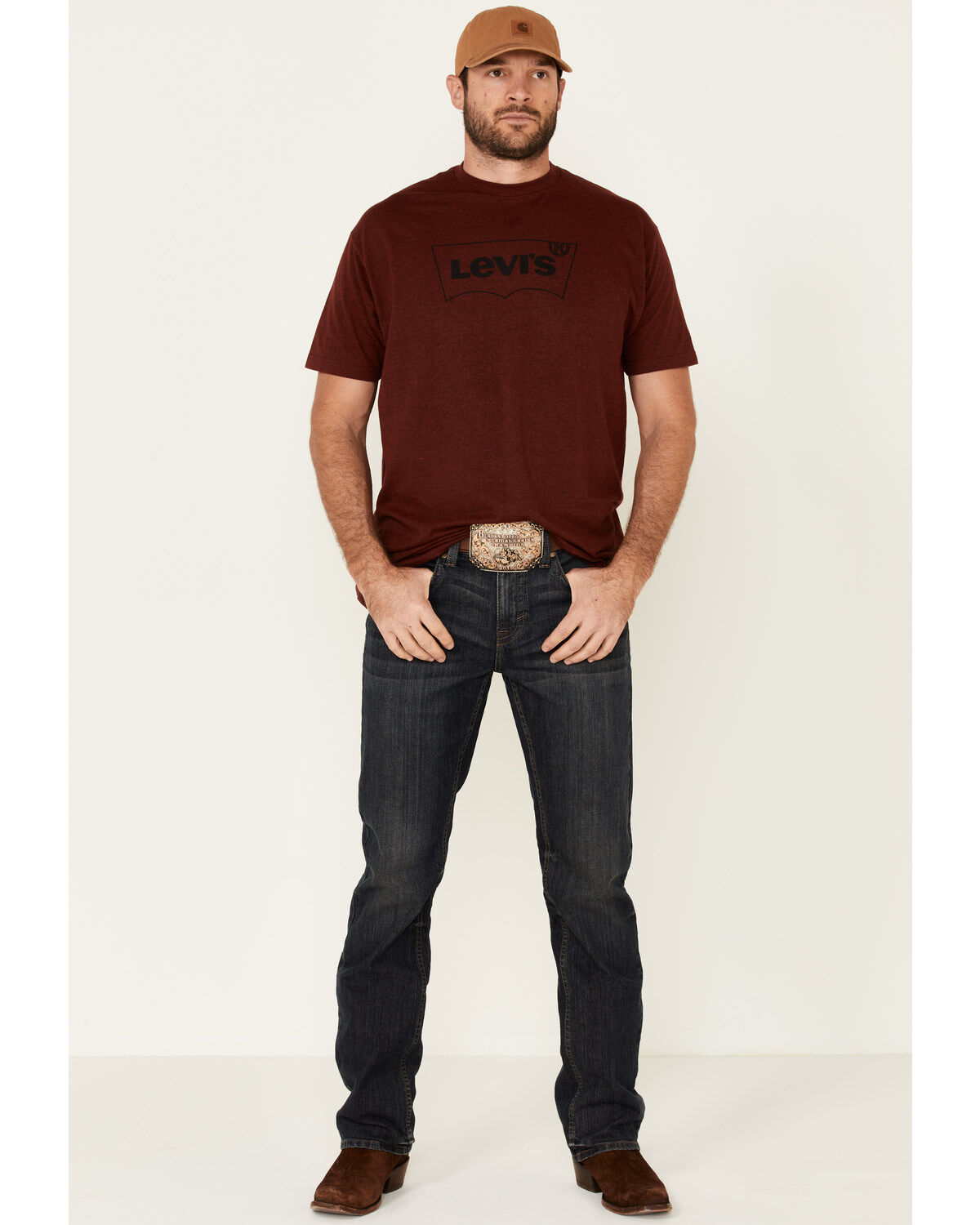Image #2 - Levi's Men's Crimson Batwing Logo Graphic T-Shirt, Dark Red, hi-res