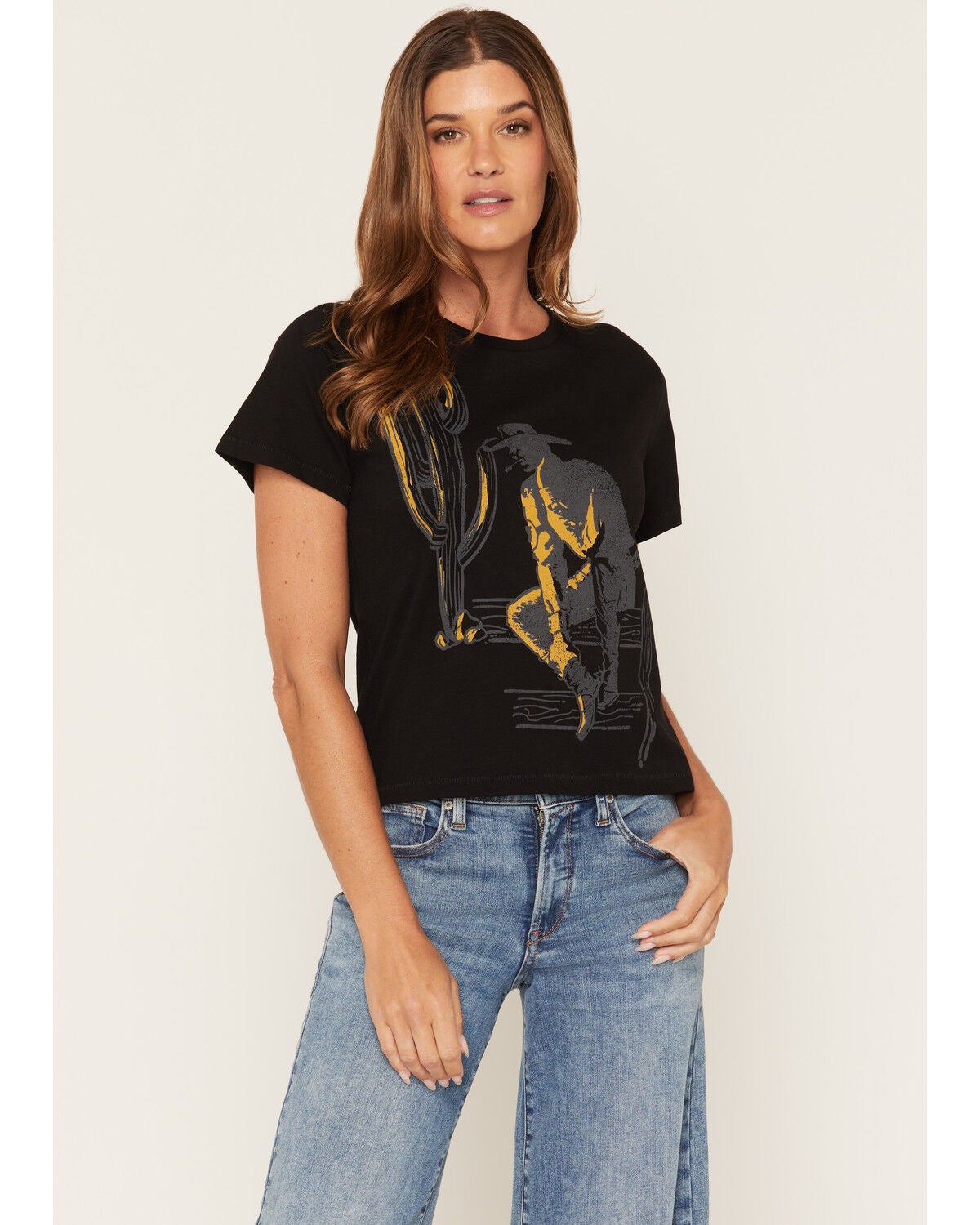 Image #1 - Ariat Women's Wild West Short Sleeve Graphic Tee, Black, hi-res