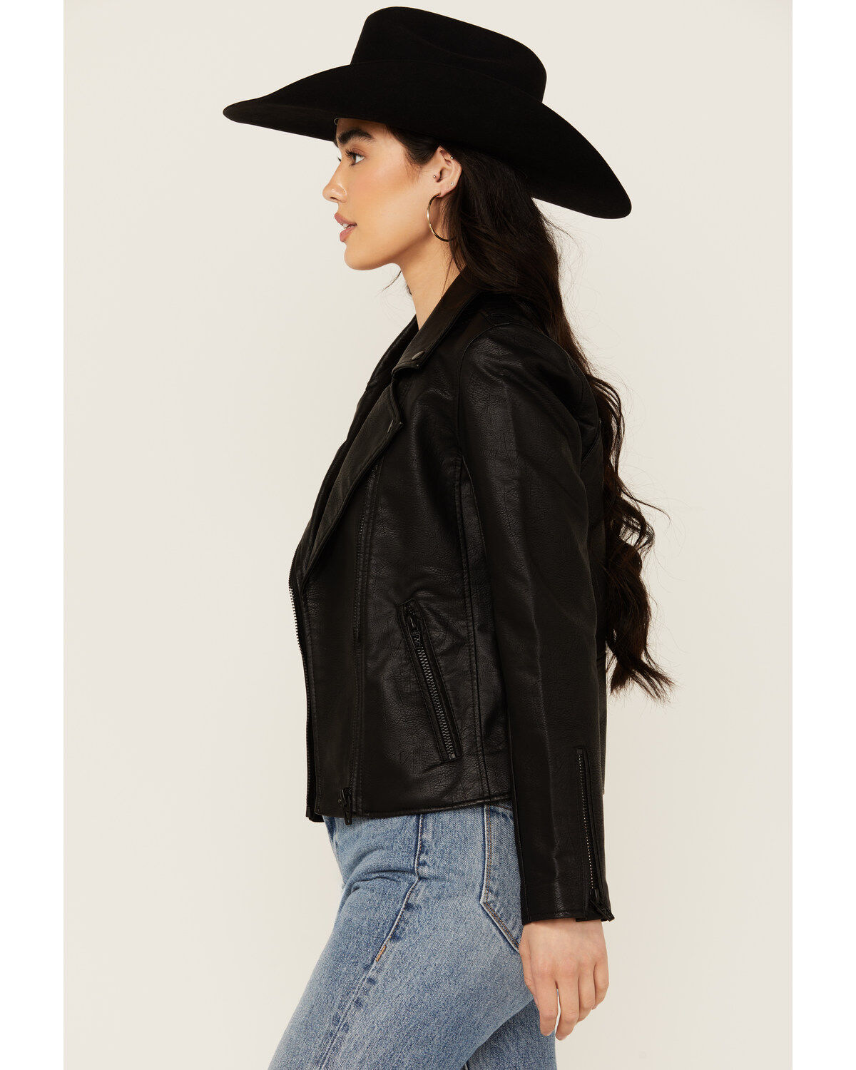 Image #2 - BLANKNYC Women's Faux Leather Moto Jacket, Black, hi-res