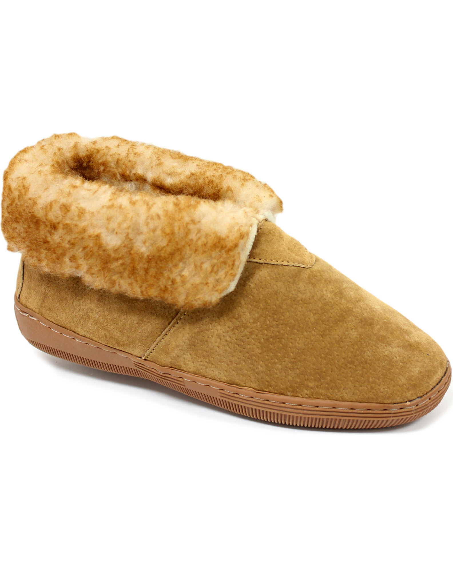Image #1 - Lamo Footwear Men's Suede Slippers, Chestnut, hi-res