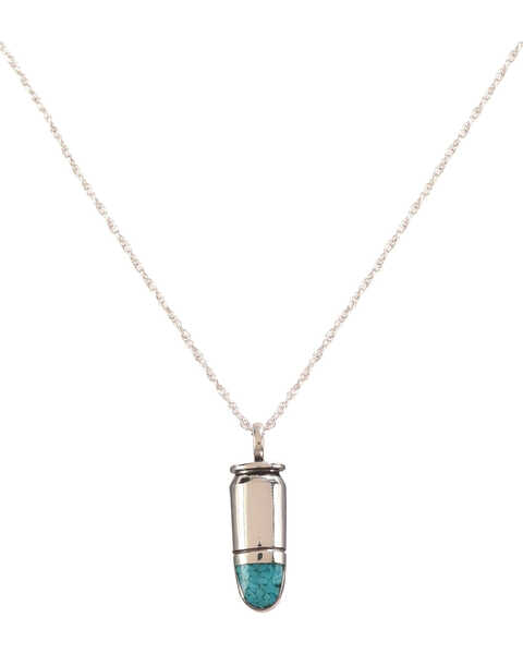 Image #1 - Silver Legends Women's Turquoise 380 Auto Bullet Necklace , Turquoise, hi-res
