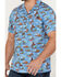 Cinch Men's Camp Tumbleweed Cowboy Short Sleeve Button Down Western Shirt, Blue, hi-res