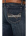 Cinch Men's Grant Dark Stonewash Relaxed Bootcut Stretch Performance Jeans, Indigo, hi-res