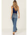 Image #3 - Levi's Women's Dark Wash Wedgie Bootcut Paint Destructed Stretch Denim Jeans, Dark Wash, hi-res