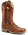 Image #1 - Double H Men's Roper Buckaroo Western Boots - Broad Square Toe, Brown, hi-res