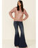 Image #2 - Rock & Roll Denim Women's Mauve Metallic Cable Knit Sweater , , hi-res