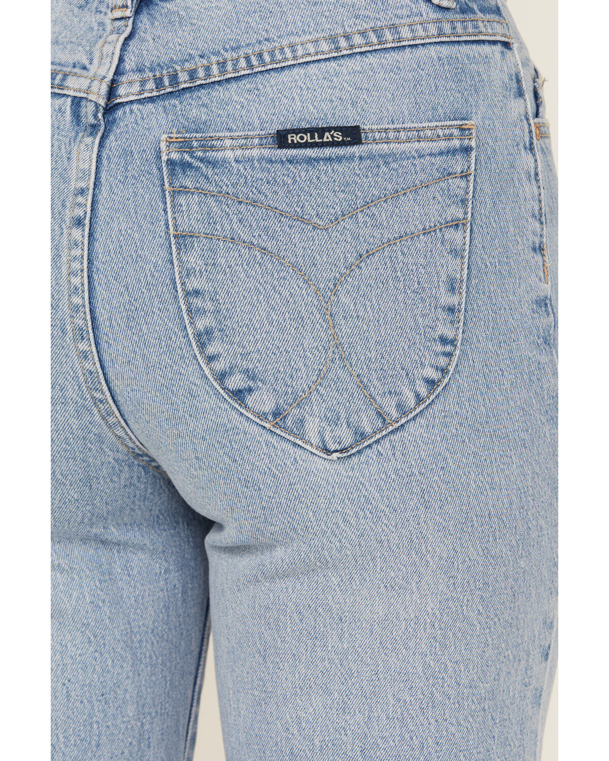 Image #4 - Rolla's Women's Light Wash Sunshine Eastcoast Ankle Flare Stretch Denim Jeans, Light Wash, hi-res