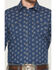 Image #3 - Panhandle Slim Men's Vintage Floral Print Long Sleeve Snap Western Shirt, Blue, hi-res