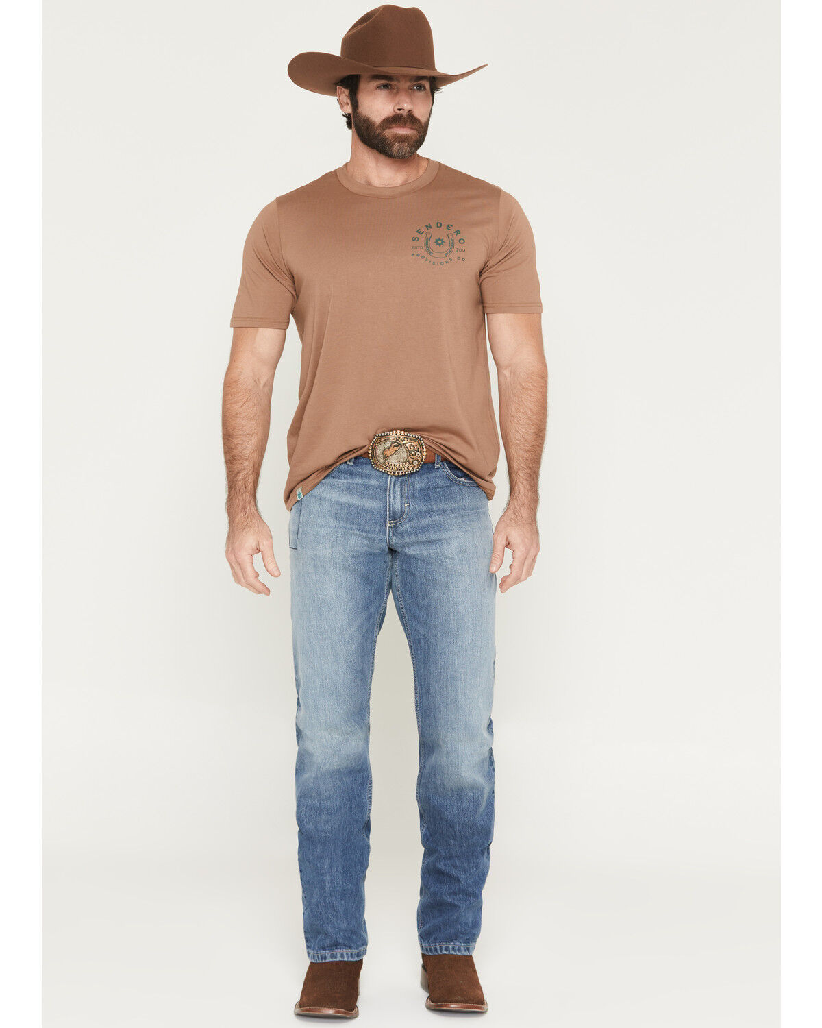 Kimes Ranch Men's James Light Wash Straight Bootcut Rigid Denim Jeans