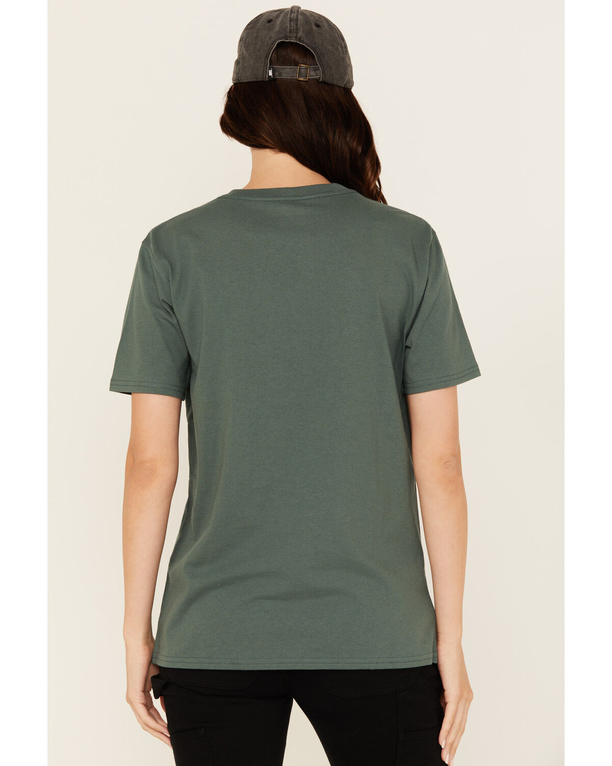 Image #4 - Carhartt Women's Logo Loose Fit Heavyweight Short Sleeve Pocket Tee, Forest Green, hi-res