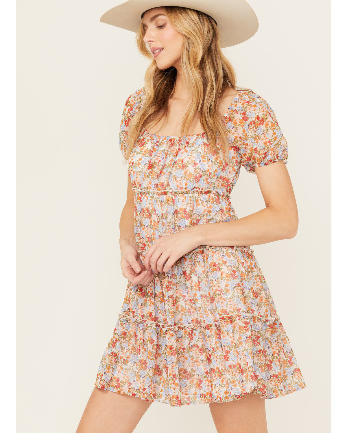 Image #2 - Ash & Violet Women's Tiered Floral Mini Dress, Multi, hi-res