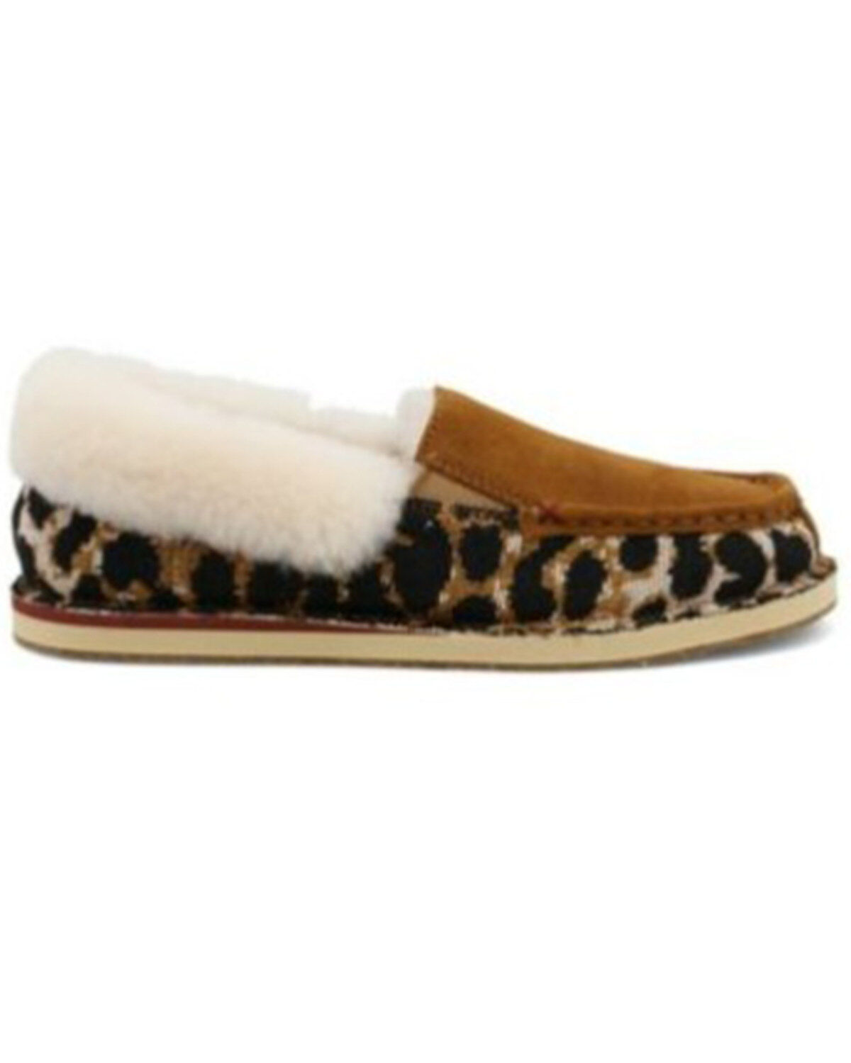 Image #2 - Twisted X Women's Leopard Print Fur-Lined Shoes - Moc Toe, Brown, hi-res