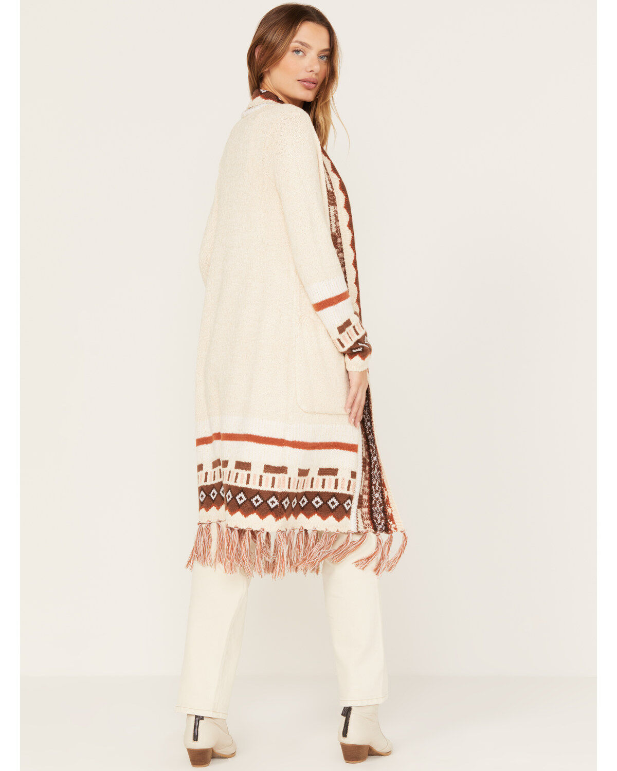 Image #4 - Shyanne Women's Southwestern Border Knit Maxi Cardigan, , hi-res