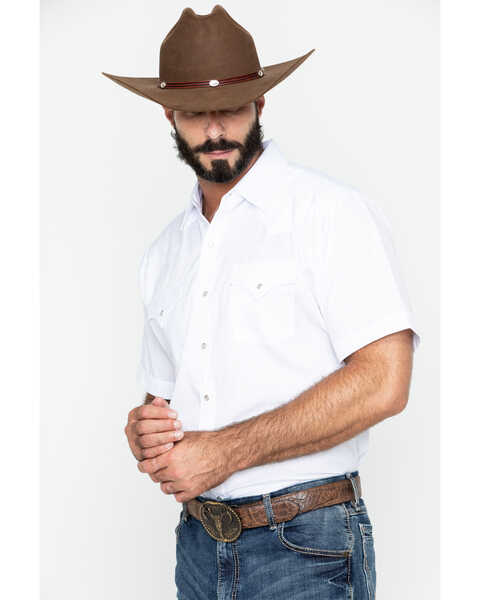 Image #6 - Ely Cattleman Men's Tone On Tone Western Shirt, White, hi-res