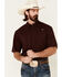 Image #1 - Ariat Men's Solid Maroon TEK Short Sleeve Button-Down Western Shirt, Burgundy, hi-res
