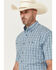 Image #2 - George Strait by Wrangler Men's Plaid Print Short Sleeve Button-Down Western Shirt, Blue, hi-res