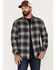 Flag & Anthem Men's Linden Herringbone Plaid Print Button Down Western Flannel Shirt, Navy, hi-res