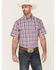 Image #1 - Panhandle Select Men's Small Plaid Print Short Sleeve Button-Down Western Shirt, , hi-res