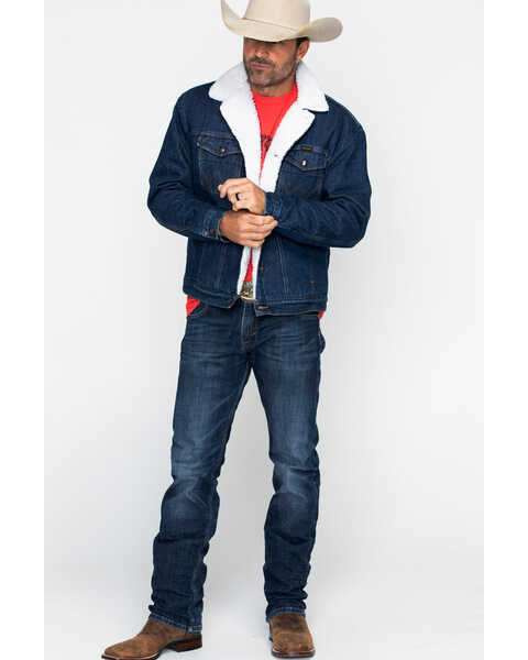 Men's Jean Denim Jacket with Leather Sleeves - Jackets Masters