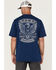 Image #1 - Hawx Men's Eagle Short Sleeve Graphic Work Shirt, Indigo, hi-res