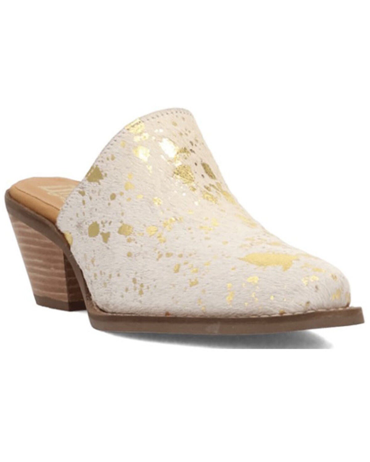 Dingo Women's Cash Cow Mules, Gold, hi-res